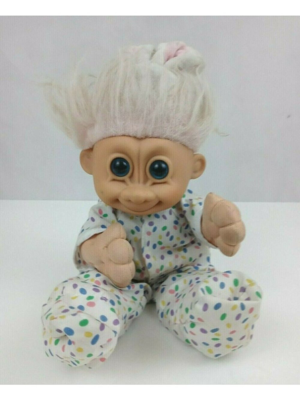 Vintage RUSS Troll Girl Doll #2309 12" Bugsy Easter Bunny Plush White Hair